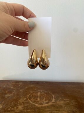 Gold Teardrop Statement Earrings
